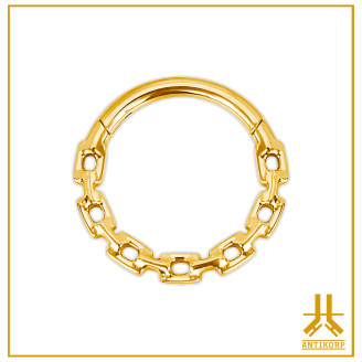 Anneau Clicker Titane F136 PVD Gold Chainy Links