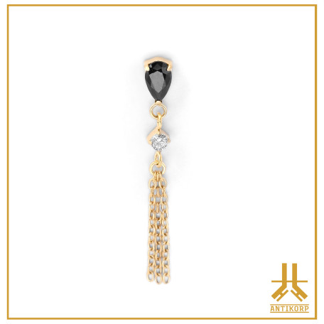 Titanium End F136 PVD Gold Pearly Chainy