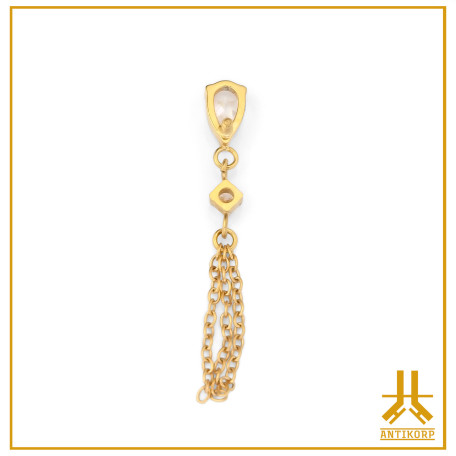 Titanium End F136 PVD Gold Pearly Chainy