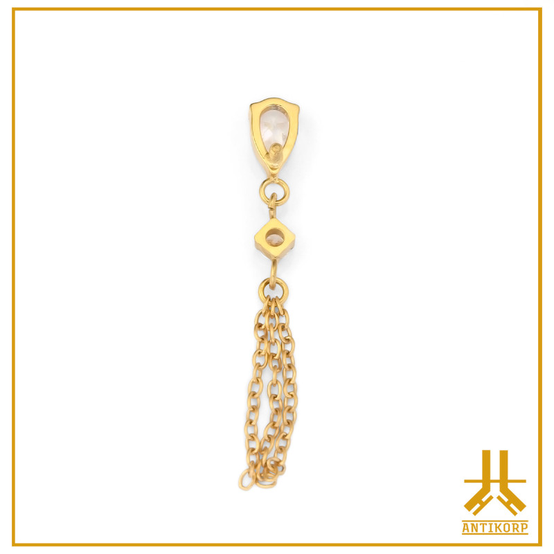 Titanium End F136 PVD Gold Pearly Chainy