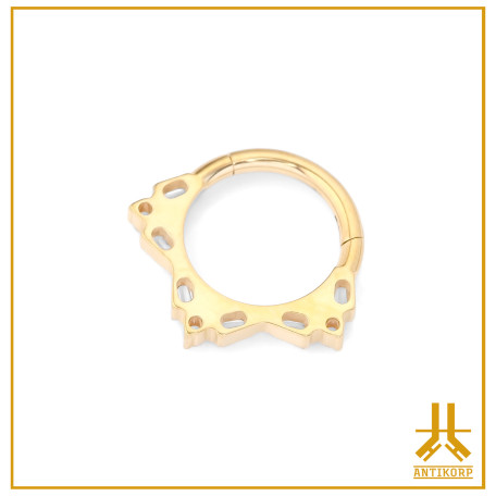 Clicker ring Titanium F136 PVD Gold Hestia V5