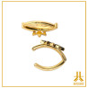 Navel Titanium PVD Gold Clicker Oval Bumpy Flower V2