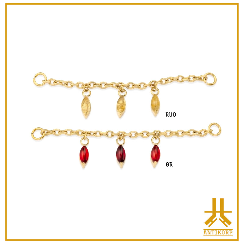 Titanium chain F136 PVD Gold Dangles V1