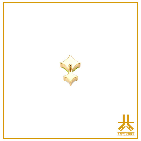 Titanium End F136 PVD Gold Shiny Square V7
