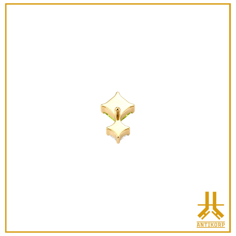Titanium End F136 PVD Gold Shiny Square V7