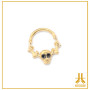 Anneau Clicker Titane F136 PVD Gold Skull V1