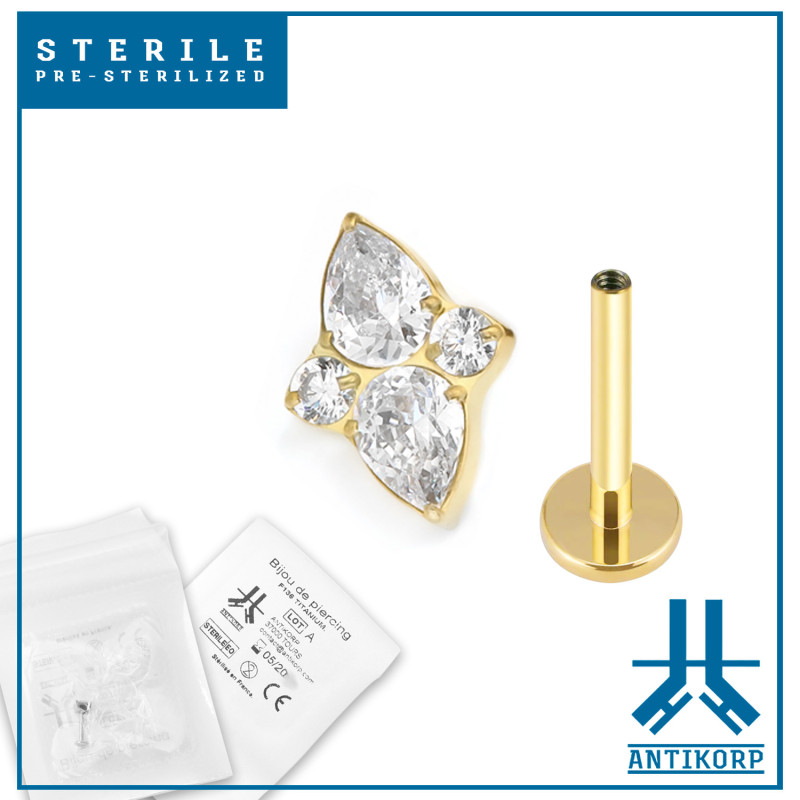 Labret Titanium Gold Sterile Quad Internal