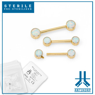 Barbell Titanio Oro Sterile Opale Cabochon