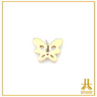 Threadless 14K Gold Strass Butterfly Tip