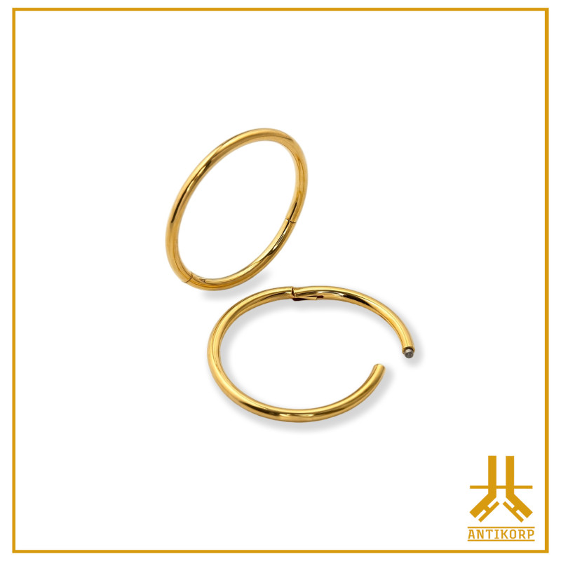 Clicker 0.8mm Titanio F136 Anillo Clip Oro