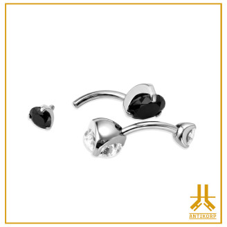 Navel Titanio Interno F136 Strass Graffiato Rotondo