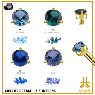 Punta d'oro in CoCr PVD graffiata Nanogem (0,8 interno)