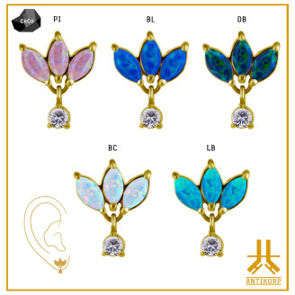 Pétale Trinity Titane F136 interne Swarovski