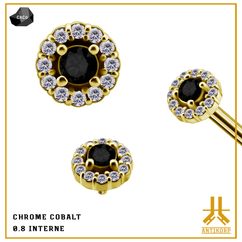 CoCr PVD Gold Crowny Strass tip (0.8 internal)