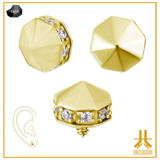 Punta in CoCr PVD Oro Carousel Strass (0,8 interno)