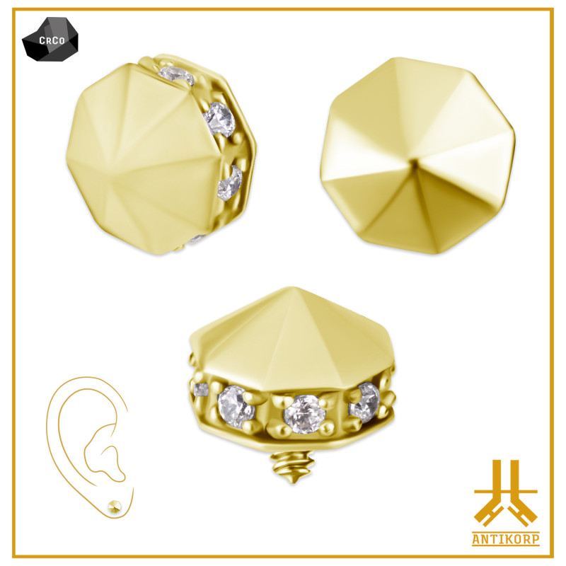 Punta in CoCr PVD Oro Carousel Strass (0,8 interno)