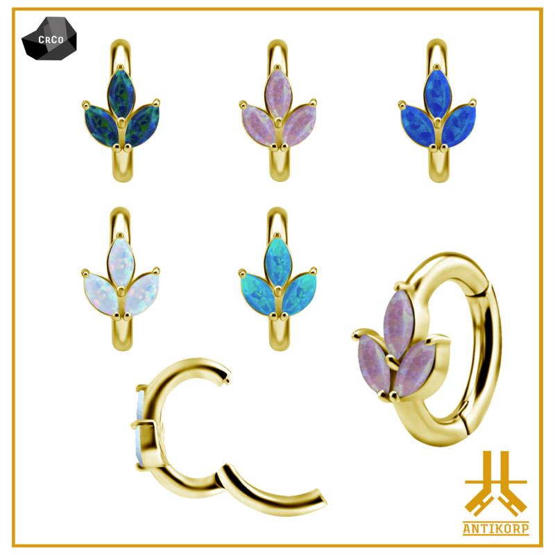 Belly Clicker Ring CoCr PVD Gold TriMarquise
