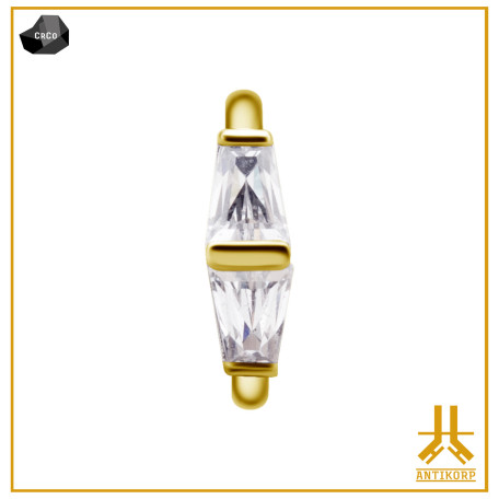 Anello a scatto CoCr PVD Oro Doppio trapezio