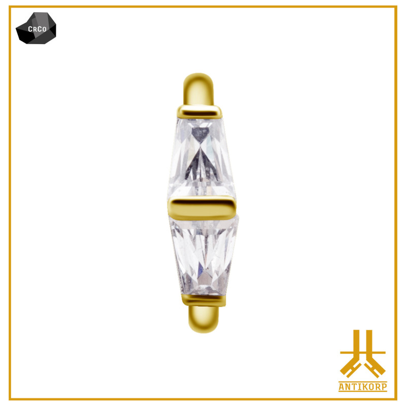 Clicker ring CoCr PVD Gold Dual Trapeze