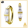 Clicker ring CoCr PVD Gold Dual Trapeze