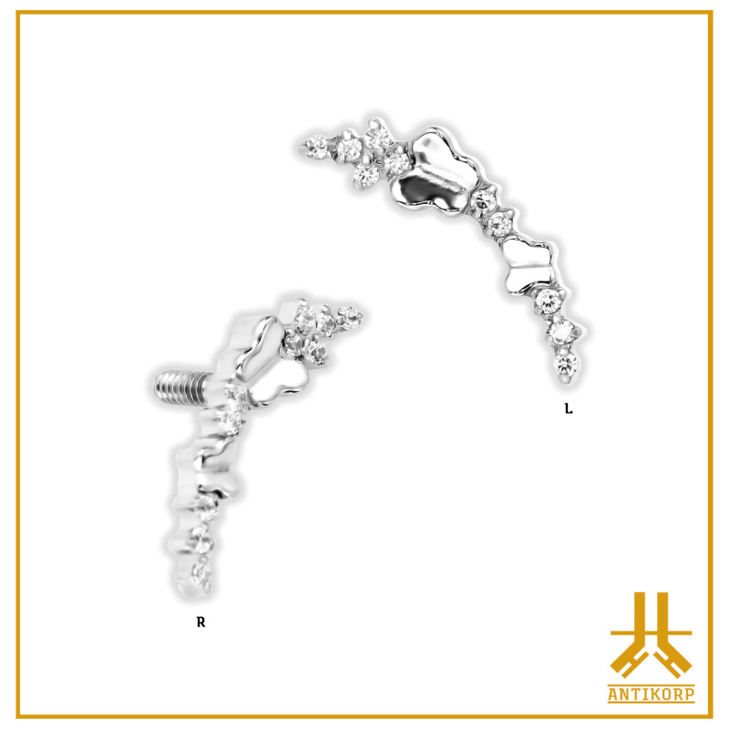 Titanium End F136 Butterfly rhinestone V4