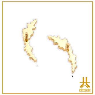 Titanium End F136 PVD Gold Butterfly rhinestone V4