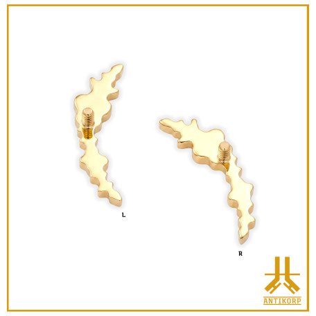 Titanium End F136 PVD Gold Butterfly rhinestone V4