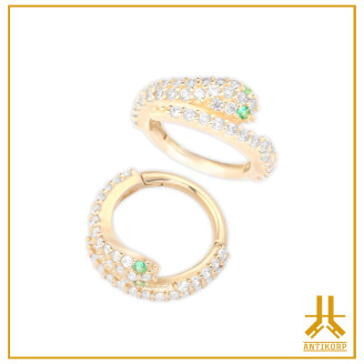 Anillo Clicker Ojo de Serpiente Joyado en Oro 14k