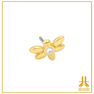 Libellula End Strass Oro 14K Senza filo