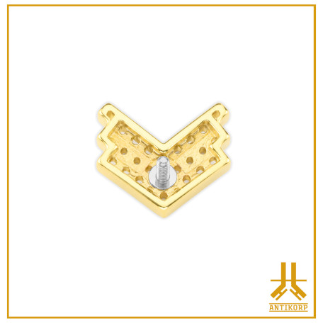 Triple Chevron bit 14K oro Destornillador interno