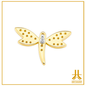 End Libellule Strass V2 14K Gold Internal screwing