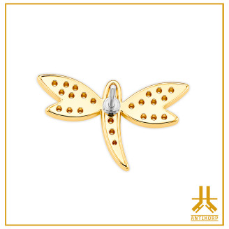 Dragonfly End Strass V2 14K Gold Threadless