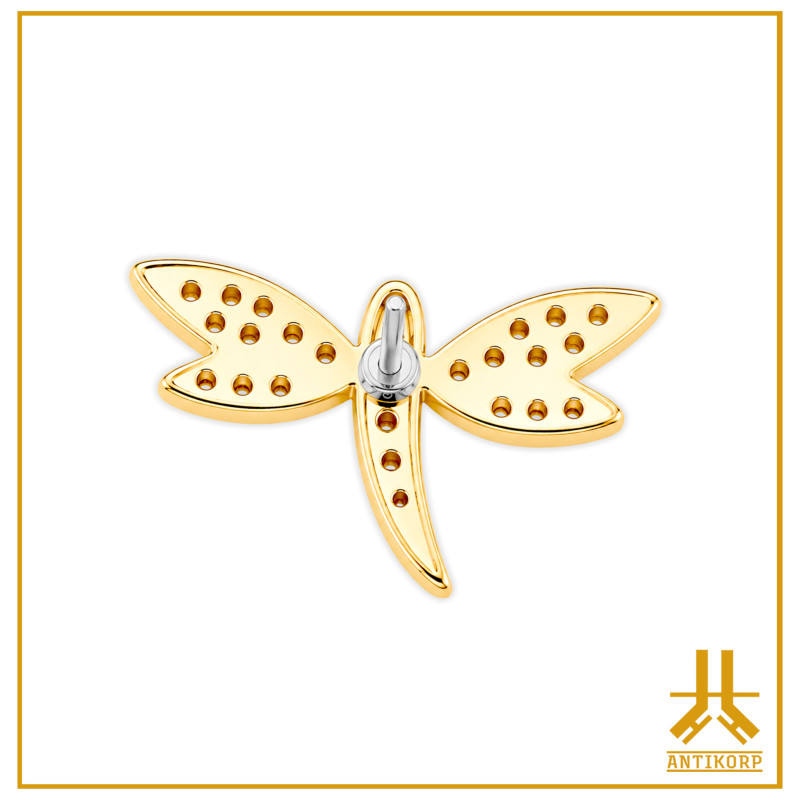 Dragonfly End Strass V2 14K Gold Threadless