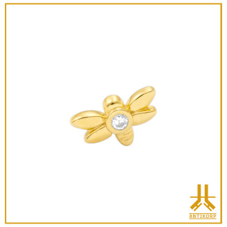 Fine Libellule Strass oro 14K Avvitamento interno