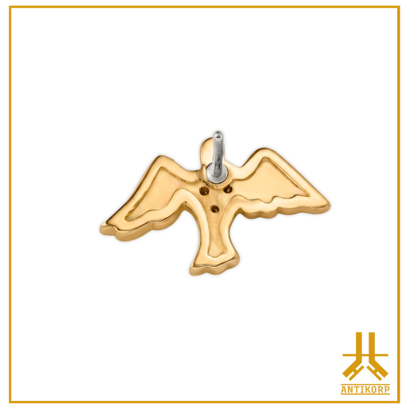 Threadless 14K gold dove tip