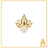 Threadless Lotus rhinestone 14K gold tip
