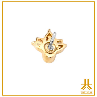 Threadless Lotus rhinestone 14K gold tip