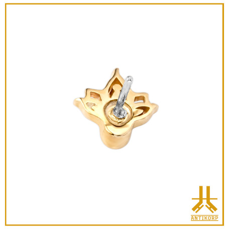 Threadless Lotus rhinestone 14K gold tip