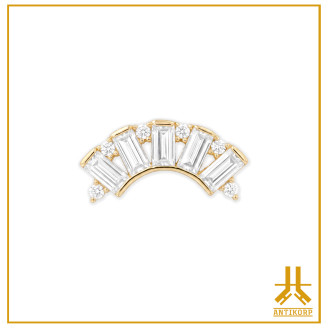 Fine pezzo Cinco Baguettes Oro 14K Cacciavite interno