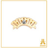 End Piece Cinco Baguettes 14K Gold Internal screwing