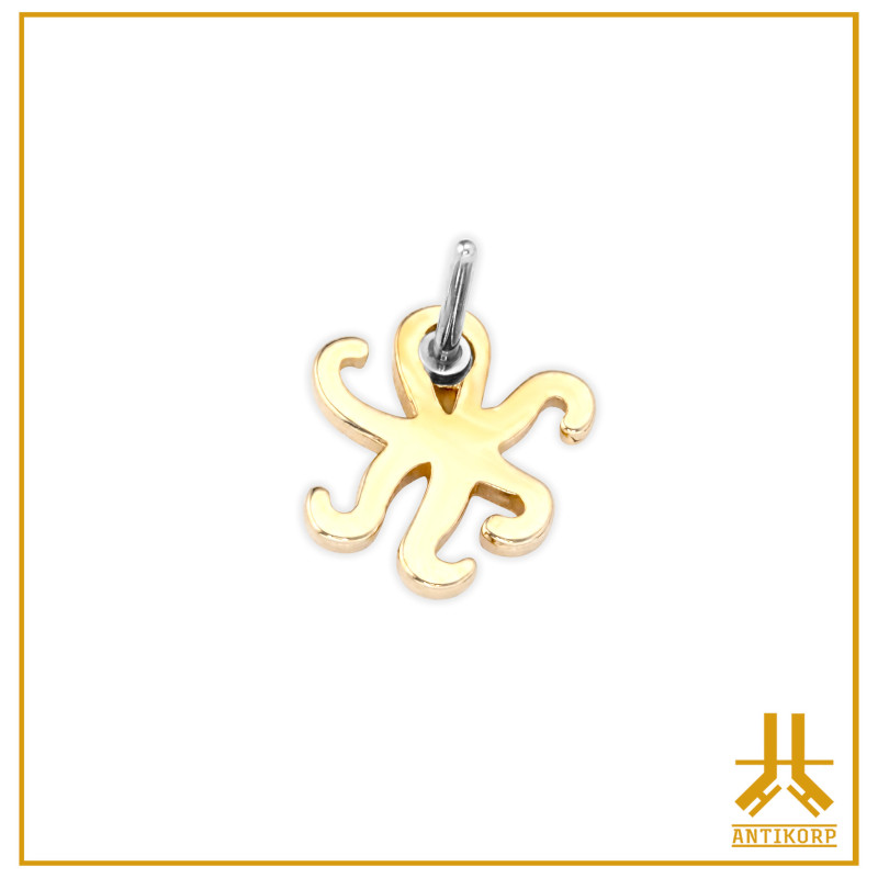 Threadless 14K Gold Octopus tip