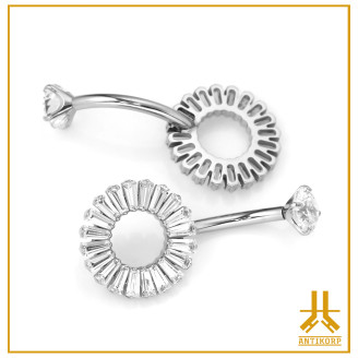Navel Titanium F136 Circle Baguettes