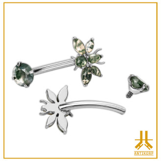 Navel Titanium F136 L'Abeille Natural Stone