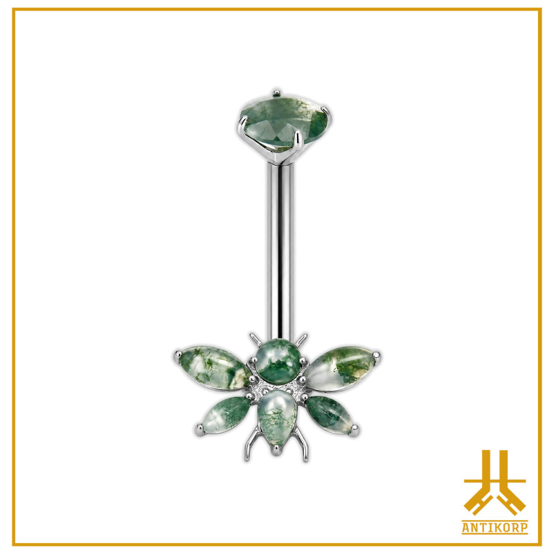 Navel Titanium F136 L'Abeille Natural Stone