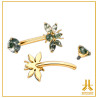 Navel Titanium F136 PVD Gold L'Abeille Natural Stone