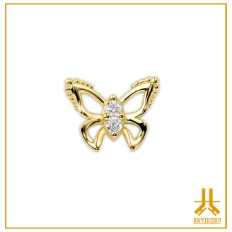 Swarovski 18K gold butterfly head