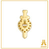 18K Gold Dagger Heart Swarovski head
