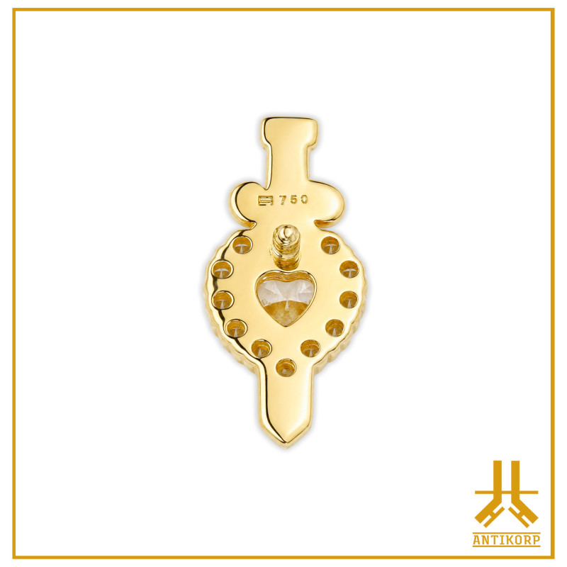 Swarovski 18K oro Daga Corazón cabeza