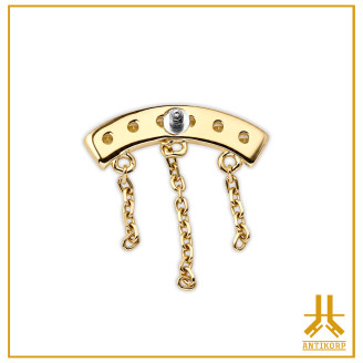 Fine oro 14k arrotondato Baguette Strass catene cacciavite interno