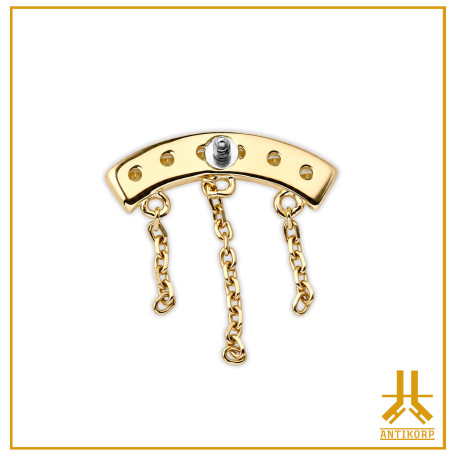 Fin 14k Oro Redondeado Baguette Strass Cadenas Destornillador Interno